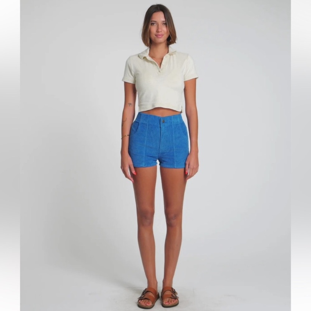 Faherty Corduroy High Waist Zip Front Blue Sz S
organic Cotton